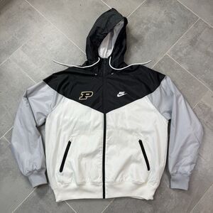 Purdue Nike Windrunner Hoodie Jacket M White Black Full Zip